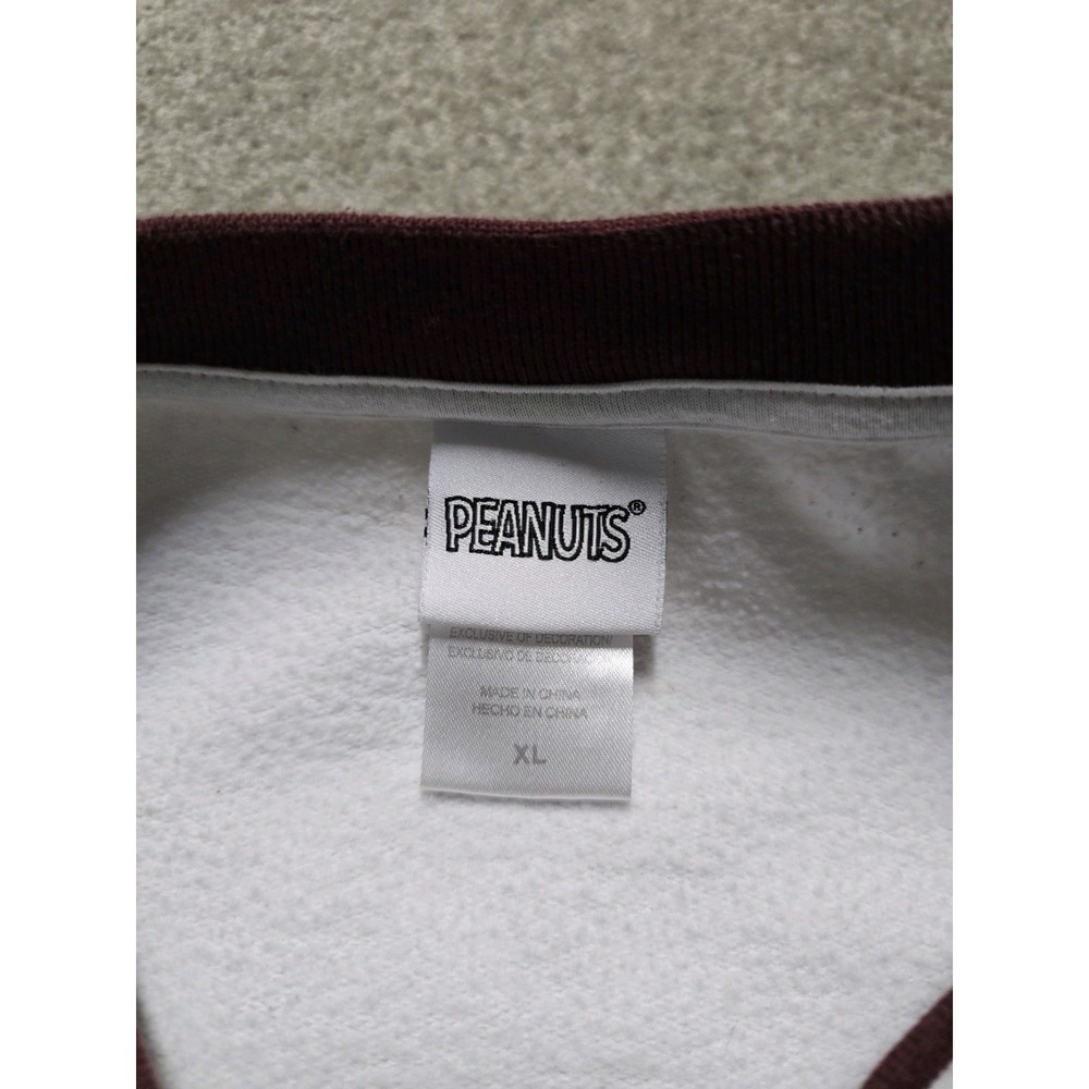 Cropped Snoopy Peanuts‎ Sweatshirt Womens XL Graphic 1950 Athletic Sweater - Picture 4 of 15